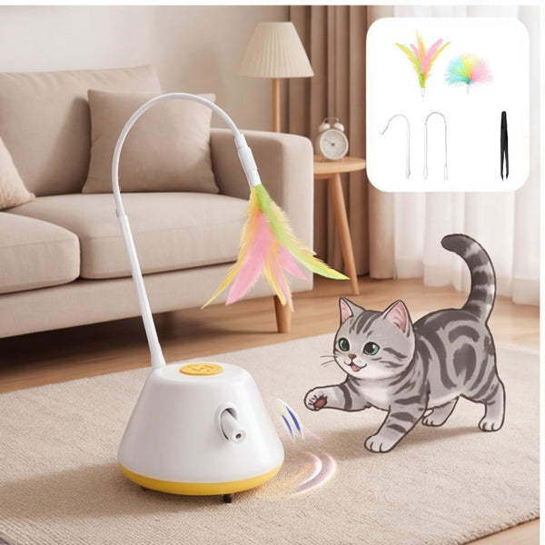 Juguete interactivo para gatos con plumas + recambios