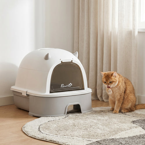 Arenero cerrado de acero inoxidable para gatos – Nubo Pet