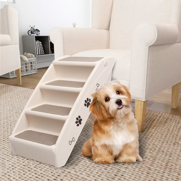 Escalera plegable para perros y gatos con peldaños de fieltro antideslizante