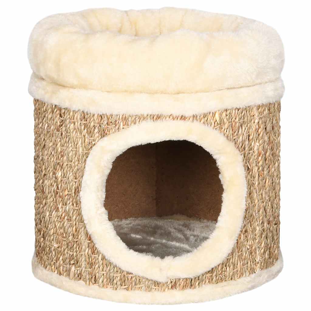Casita para gatos con cama y rascador de hierba marina – Nubo Pet (foto 3)