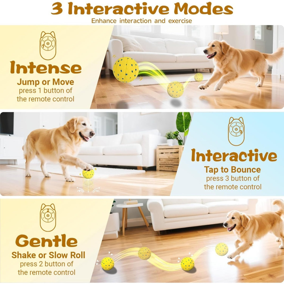 Pelota interactiva para perros resistente al agua
