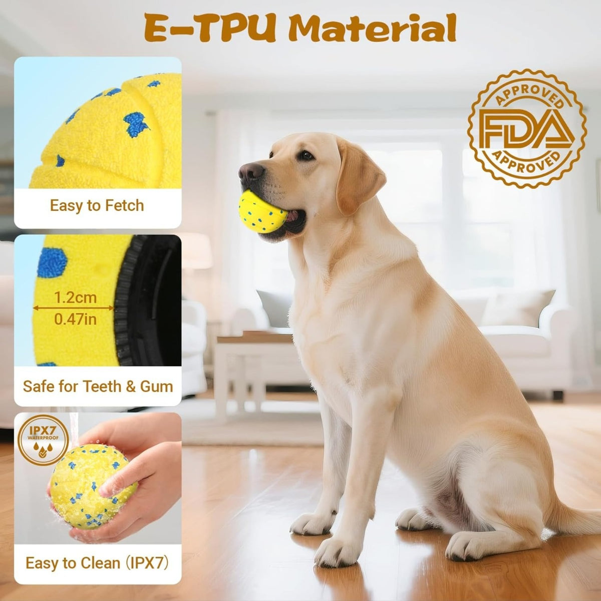 Pelota para perros recargable por USB-C