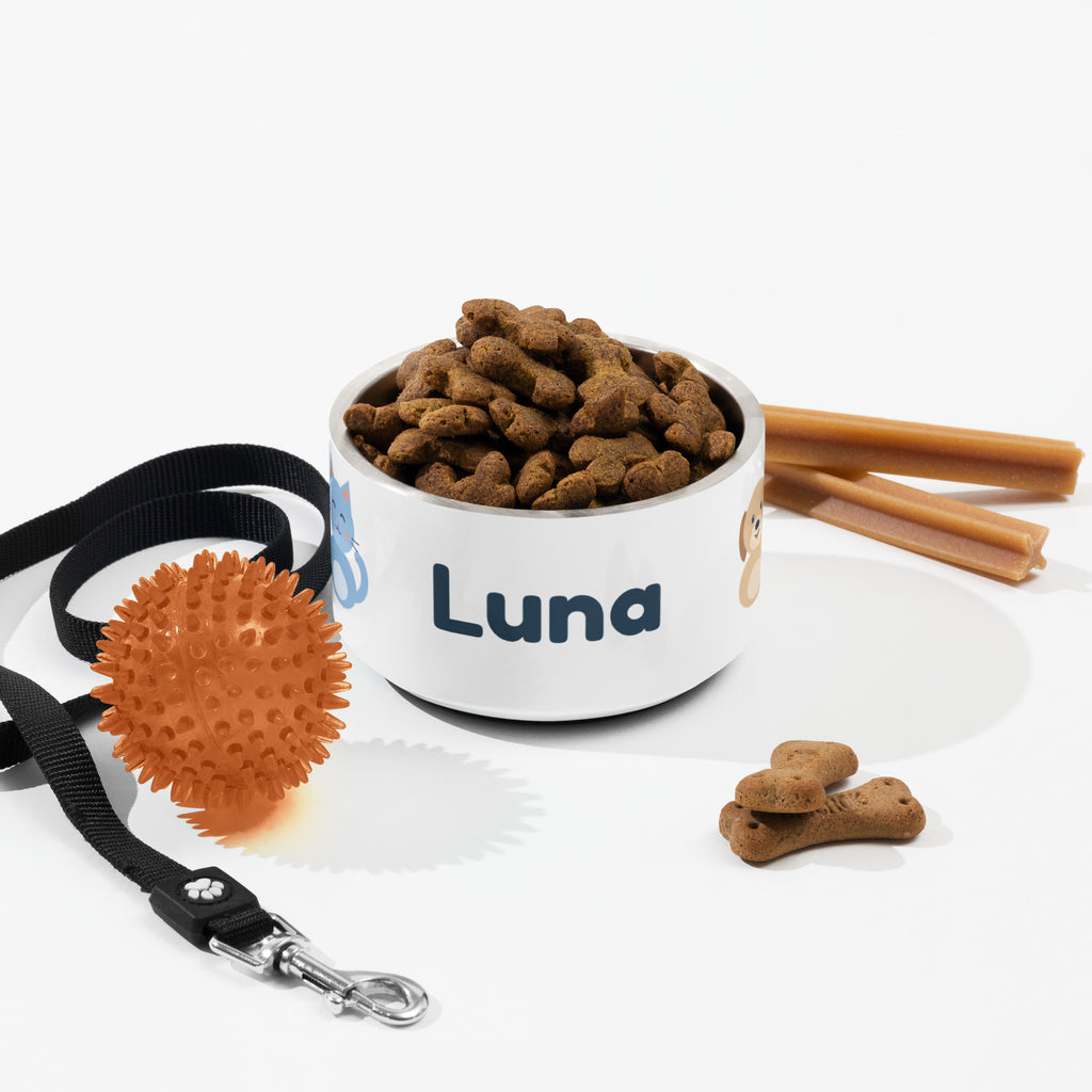 Comedero personalizado con nombre de mascota y personajes Nubo y Canela – Nubo Pet (foto 12)