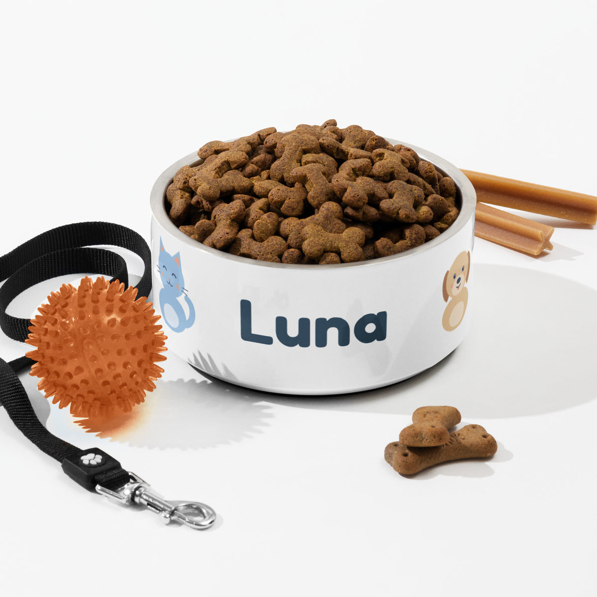 Comedero personalizado con nombre de mascota y personajes Nubo y Canela – Nubo Pet (foto 13)